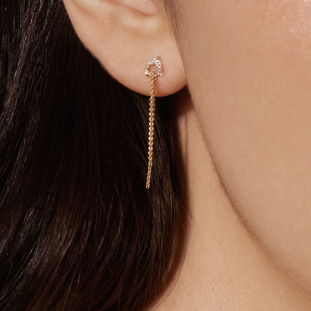 Trail Earrings - Silver Sterling & 10k Gold