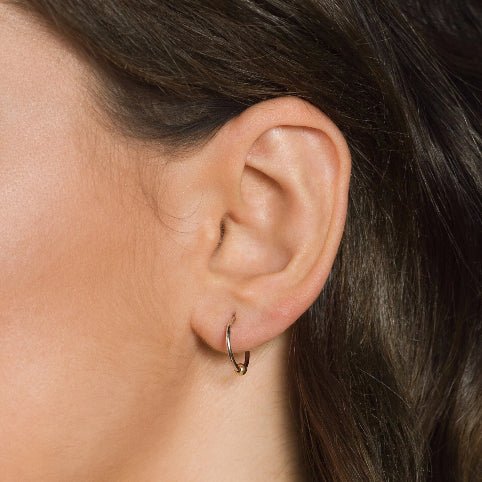 Small White Gold Hoops DB Classic Hoop Earrings In White Gold De