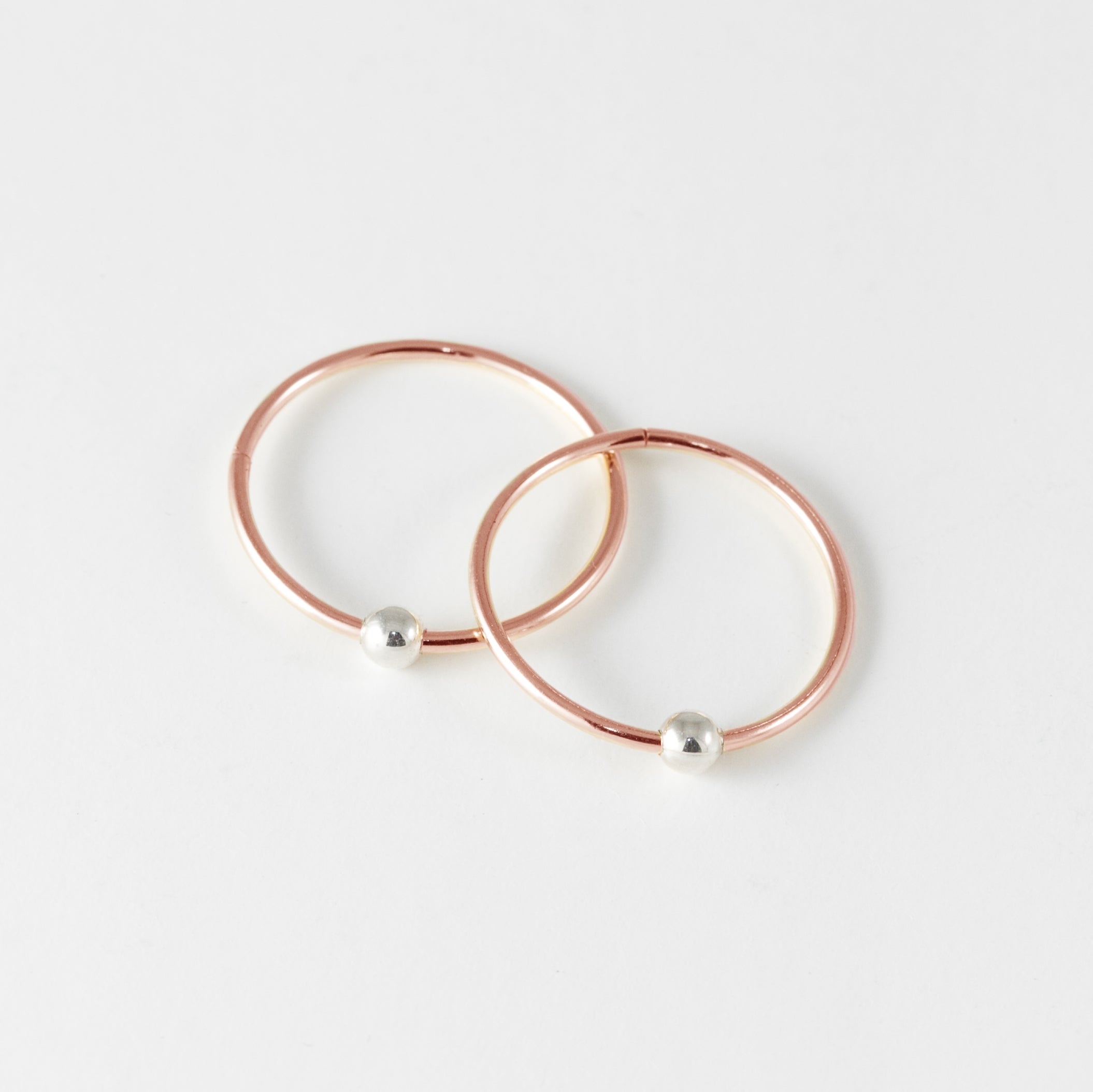 15mm Sleepers Hoops Earrings – 10k Rose Gold – Medium - Camillette