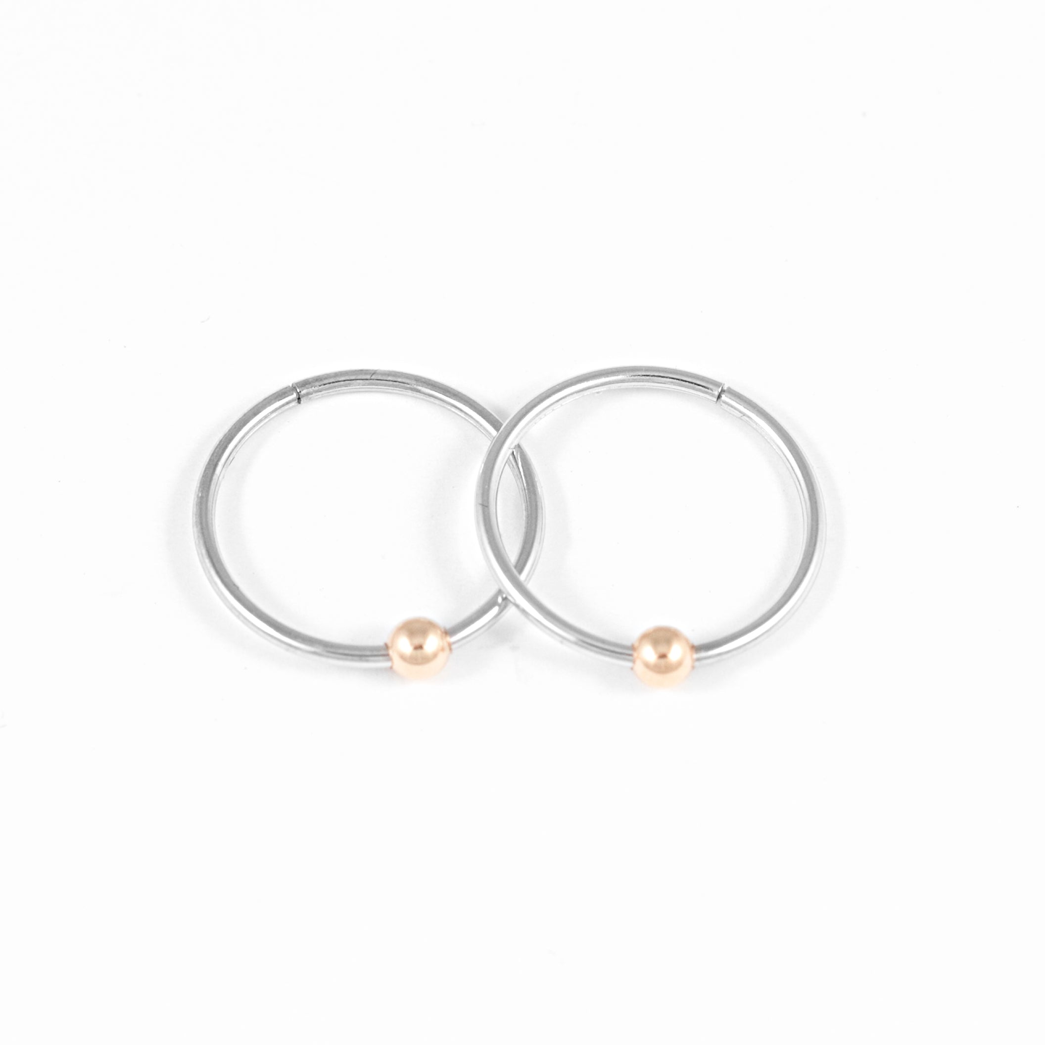 15mm Sleepers Hoops Earrings – 10k White Gold – Medium - Camillette