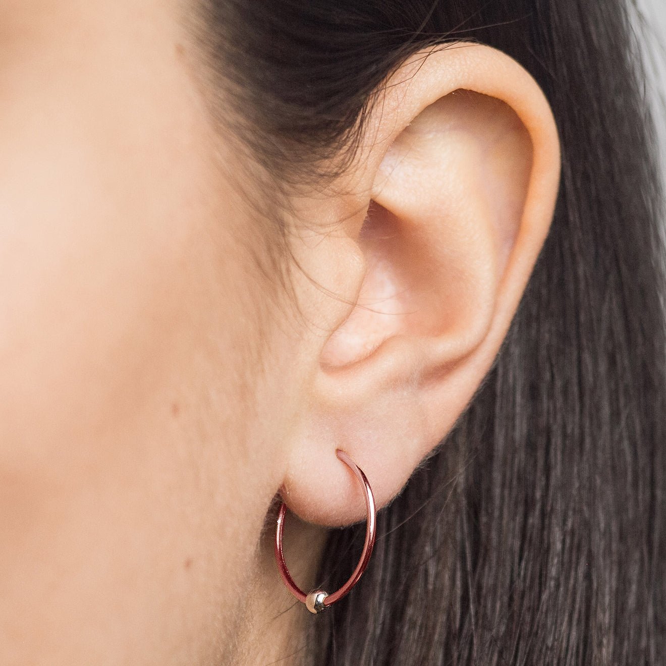 20mm Sleepers Hoops Earrings – 10k Rose Gold – Large - Camillette