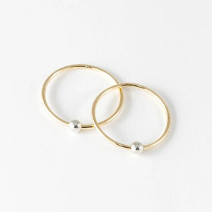 Boucles d'oreilles anneaux Dormeuses – Or jaune 10k – Large