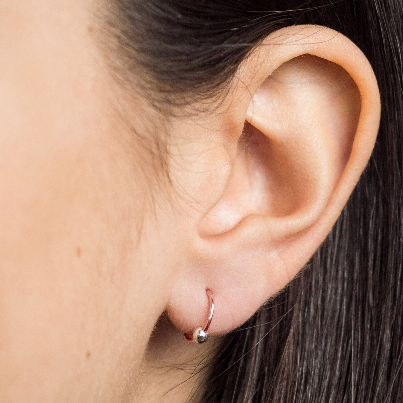 9mm Sleepers Hoops Earrings – 10k Rose Gold – Mini - Camillette