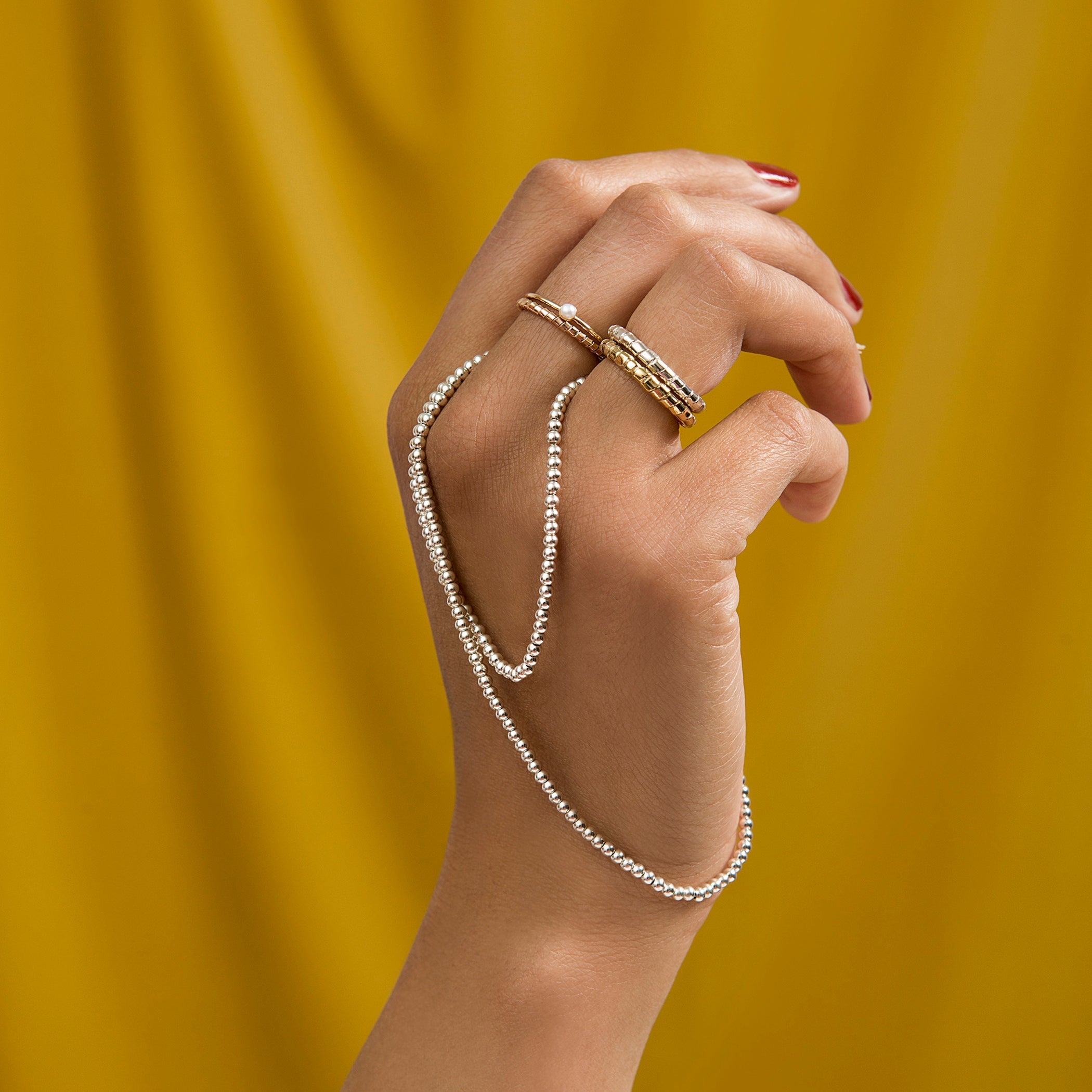 Bead Necklace - Sterling Silver - Camillette