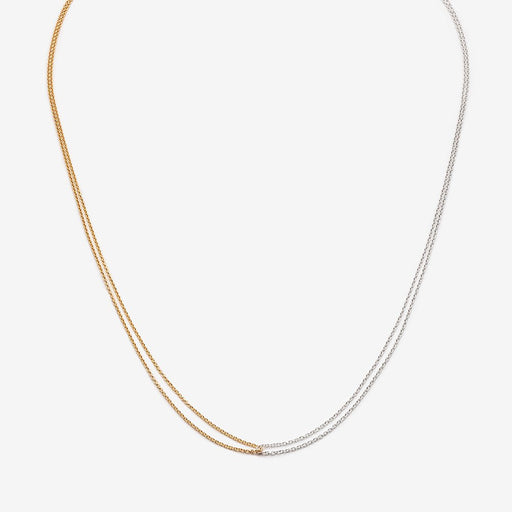Loop Necklace All Gold - 10k White Gold & 10k Yellow Gold - 16" or 18" - Camillette