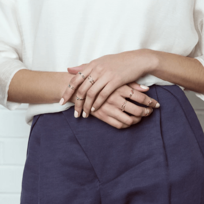 Stacking silver ring (set of 3) Camillette Jewelry