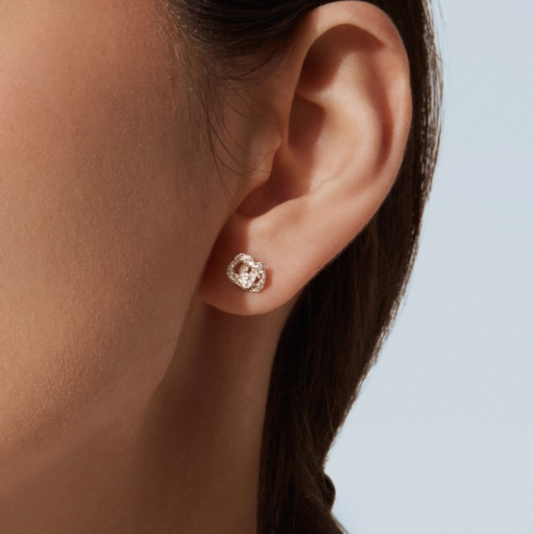 Boucles d'oreilles entrelacées - Argent sterling