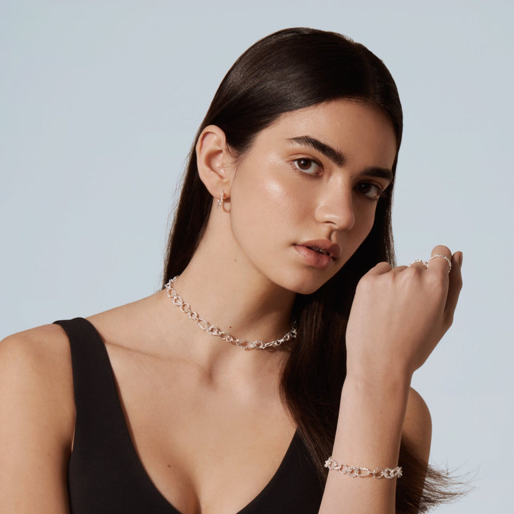 The Small Amalgam Hoop Earrings - Sterling Silver - 15mm