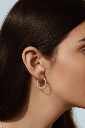 Boucles d'oreilles anneaux Amalgame - Argent Sterling - 20 mm