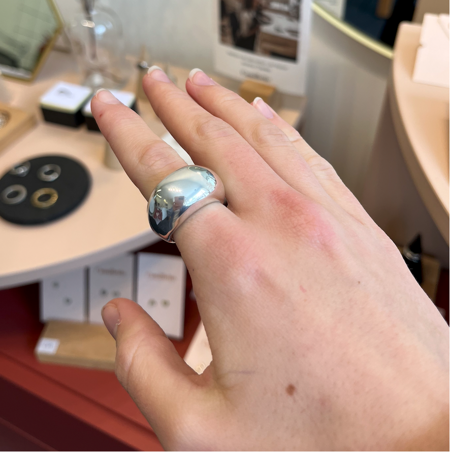 Bague arrondie, en argent silver sterling 