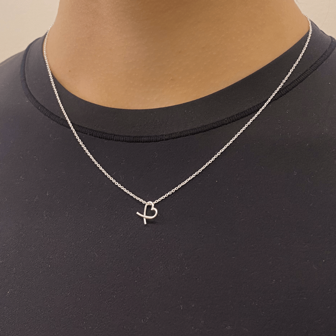 Crossed Heart Necklace - Sterling Silver - Camillette