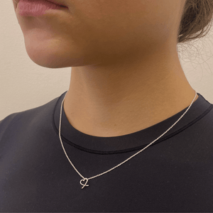 Crossed Heart Necklace - Sterling Silver