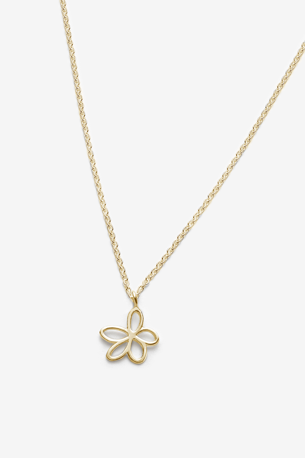 simple and delicate gold daisy pendant necklace with chain
