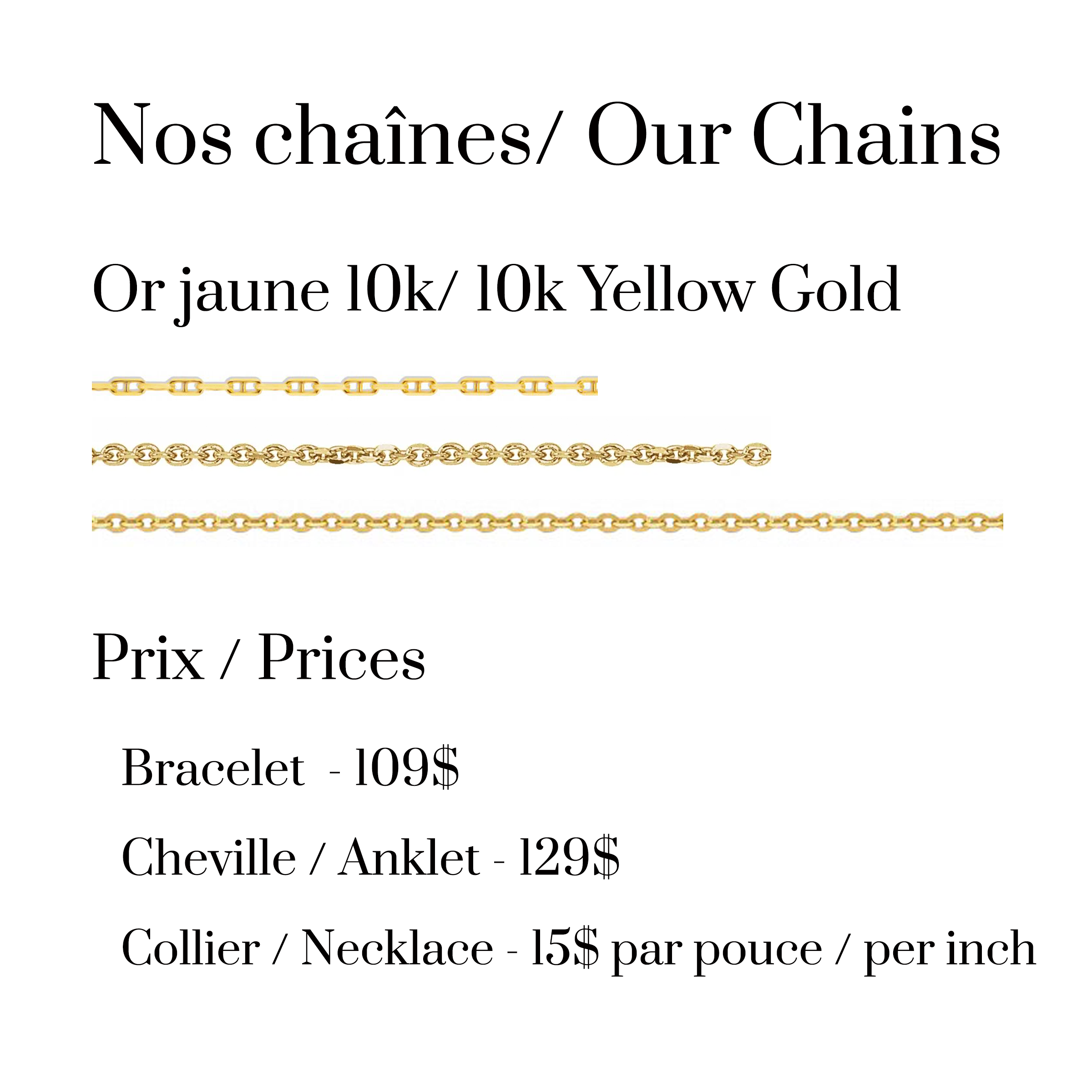 Prices chain 10k gold for permanent jewelry - Camillette