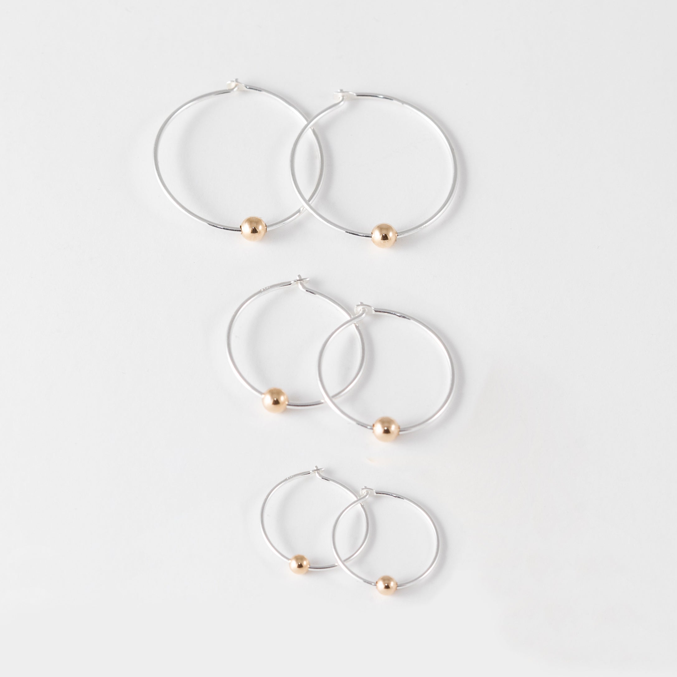 Igorbella Sterling Silver Hoop Sleeper Earrings - Available In 8mm To 40mm Sizes