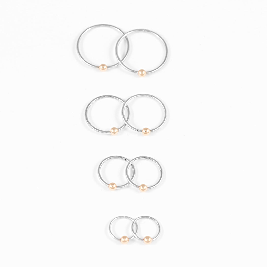 9mm Sleepers Hoops Earrings – 10k White Gold – Mini - Camillette