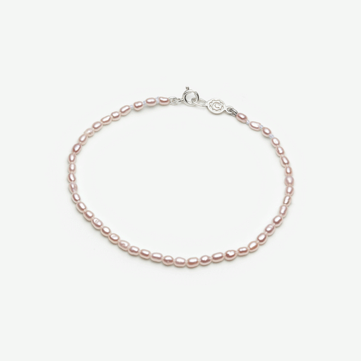 Feminine Pink Rice Pearl Bracelet Single Strand - Camillette