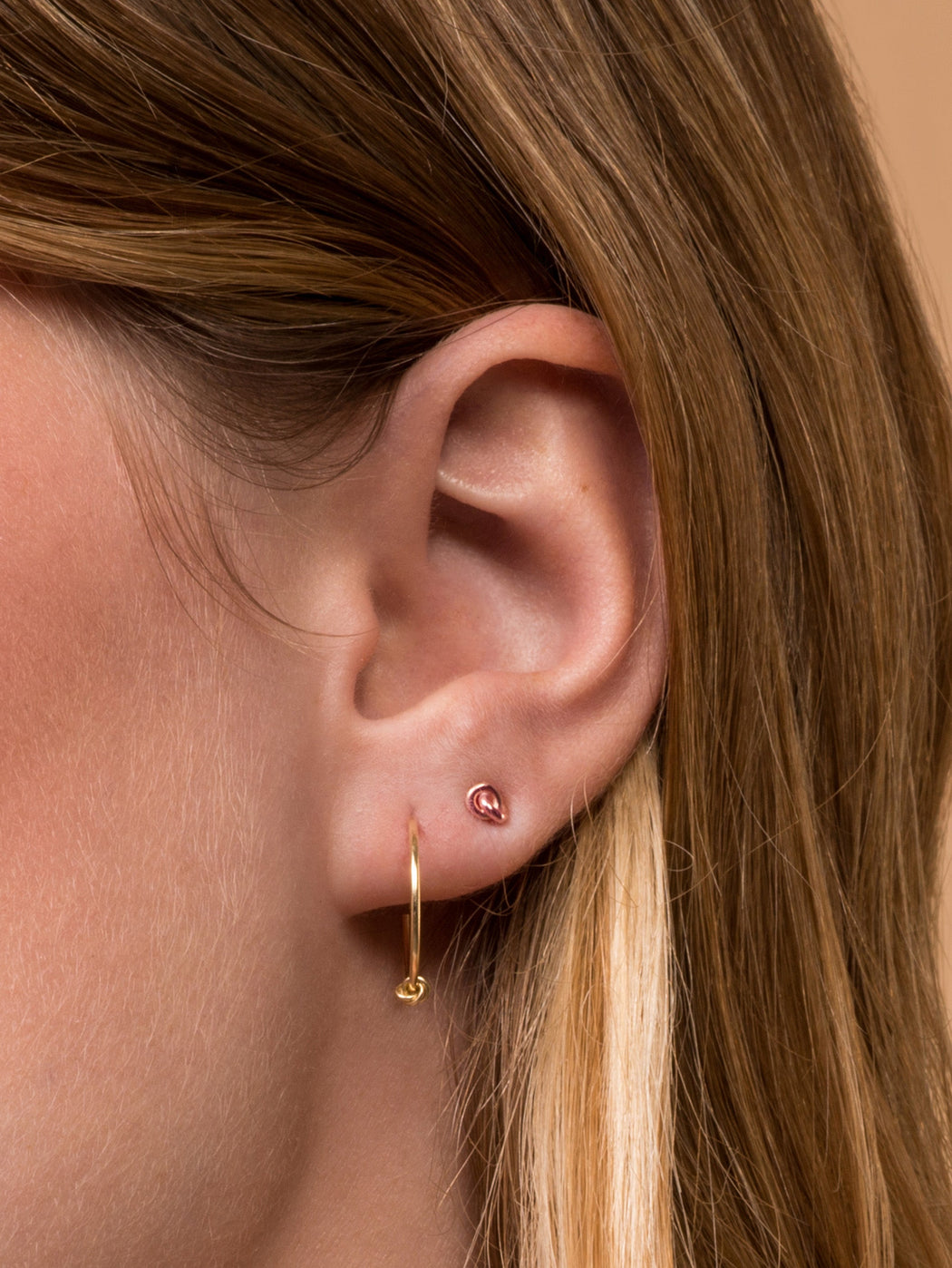 Rose gold knot earrings Clearance