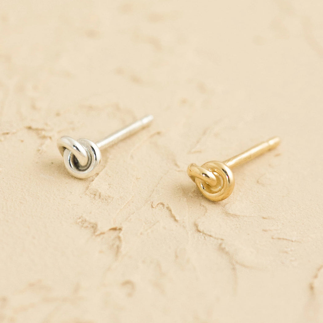 Knot Stud Earrings – Sterling Silver - Camillette