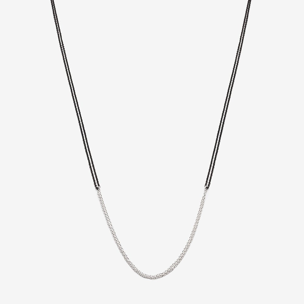 Loop Necklace - Black Oxidized & Sterling Silver - Long