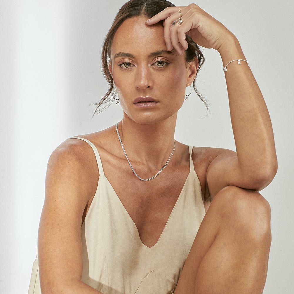 Loop Necklace - Silver & 10k Yellow Gold - 16" or 18" - Camillette
