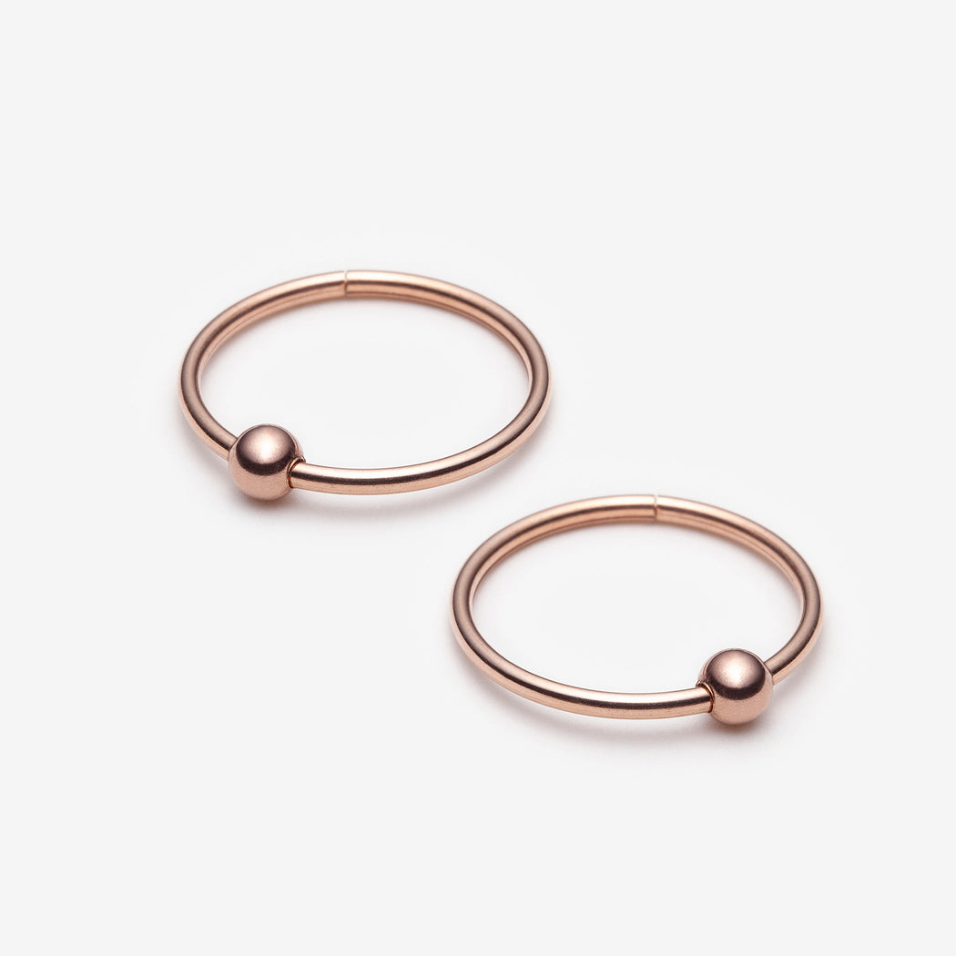 Sleepers Hoops Earrings – 10k Rose Gold - Monochrome - Camillette