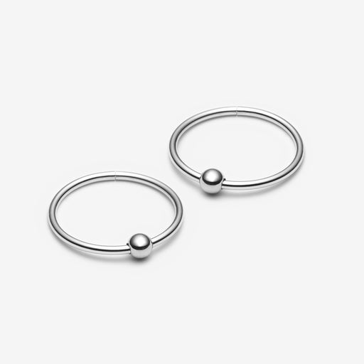 Sleepers Hoops Earrings – 10k White Gold – Monochrome - Camillette