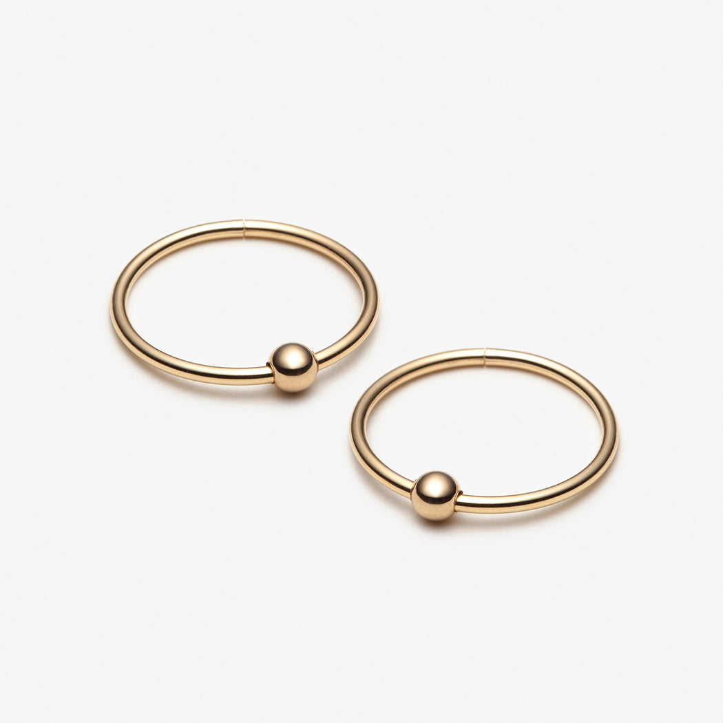 Sleepers Hoops Earrings – 10k Yellow Gold – Monochrome - Camillette