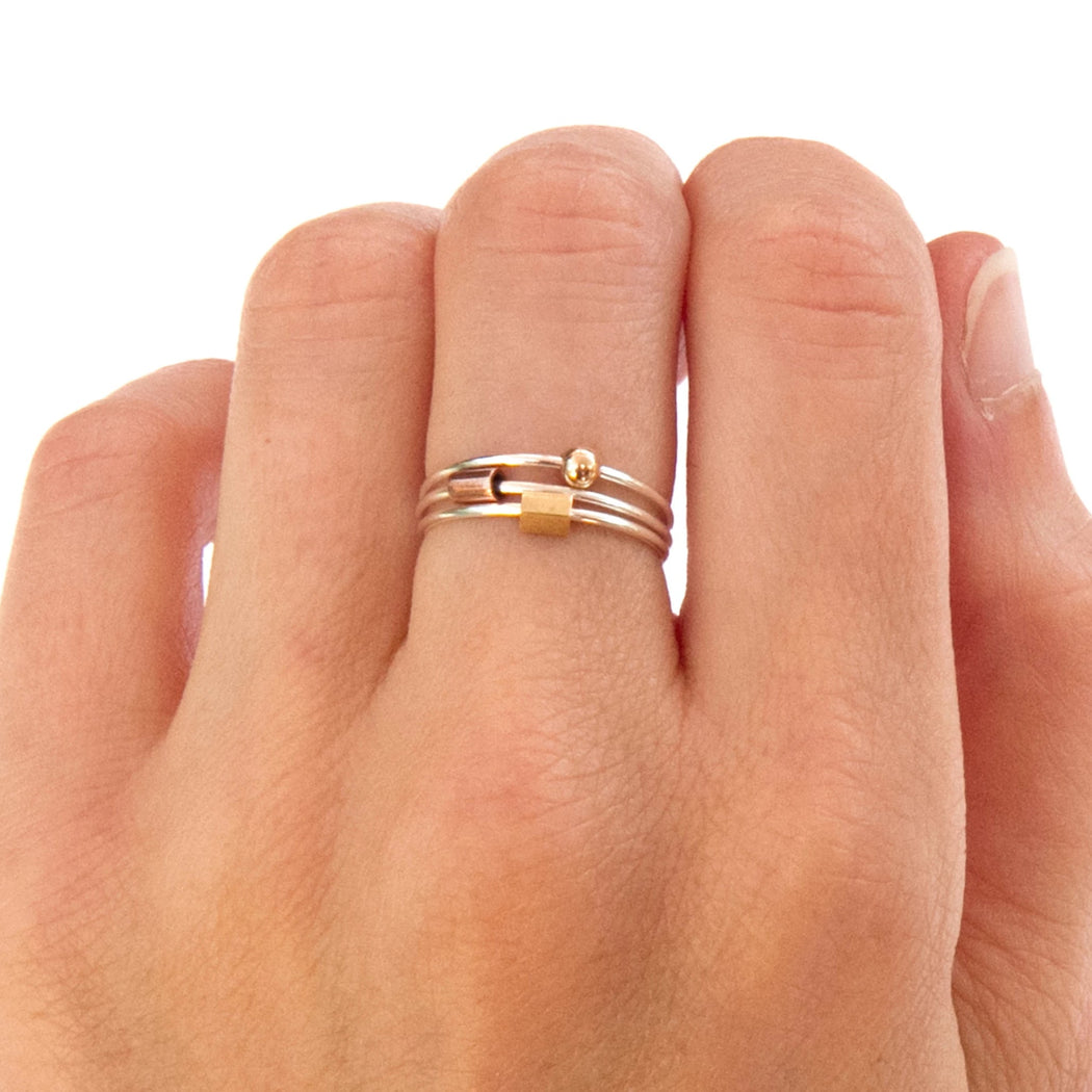 Stacking silver ring (set of 3) - Camillette