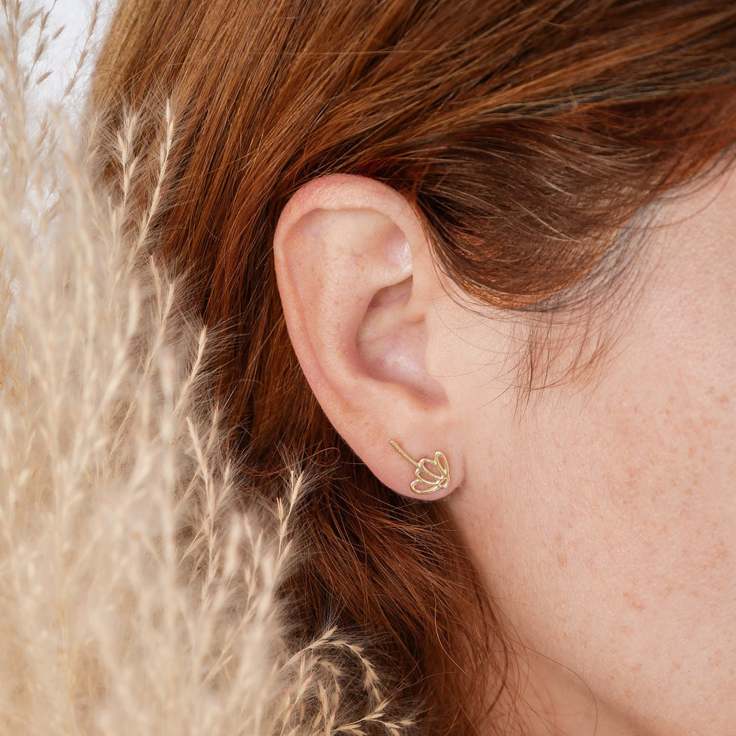 Sunflower Earrings - Gold - Camillette